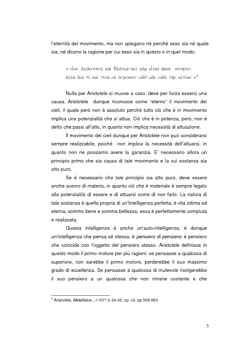Anteprima della tesi: Aristotele, libro Lambda della Metafisica: natura e causalità del primo motore immobile, Pagina 3