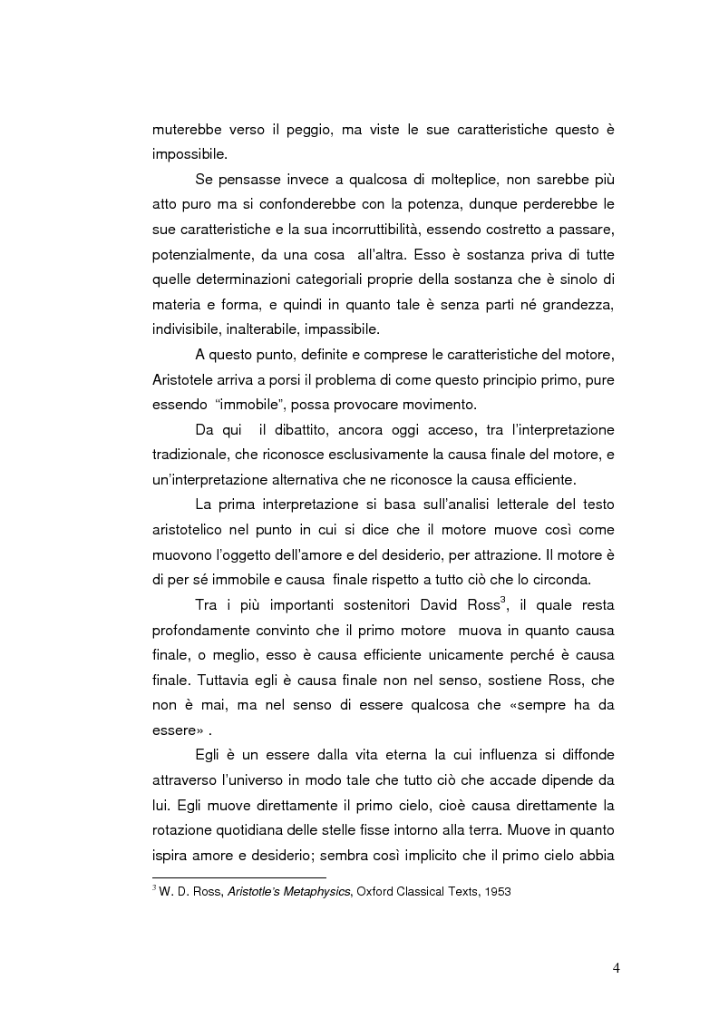 Anteprima della tesi: Aristotele, libro Lambda della Metafisica: natura e causalità del primo motore immobile, Pagina 4