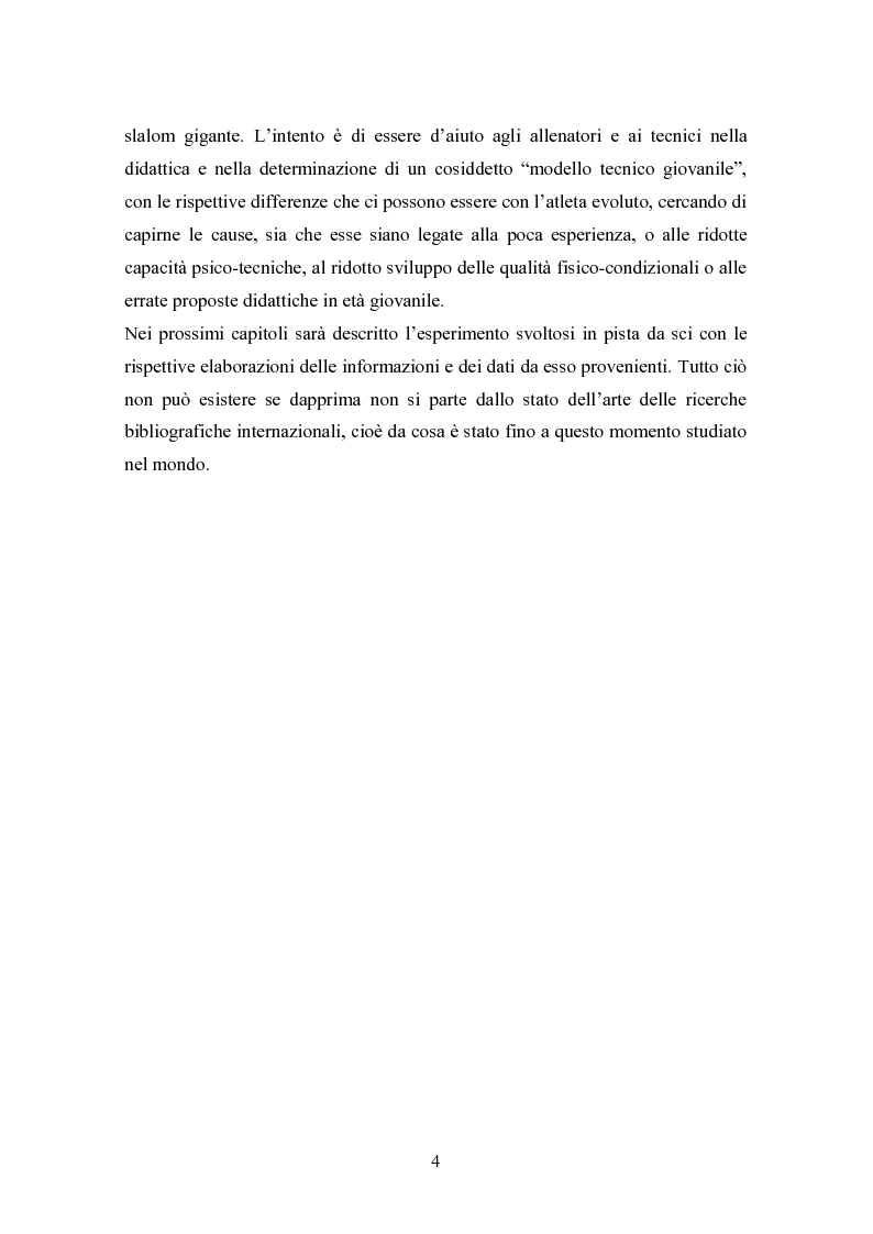 Anteprima della tesi: Analisi biomeccanica della curva nello slalom gigante: Confronto tra ragazzi e atleti evoluti, Pagina 3