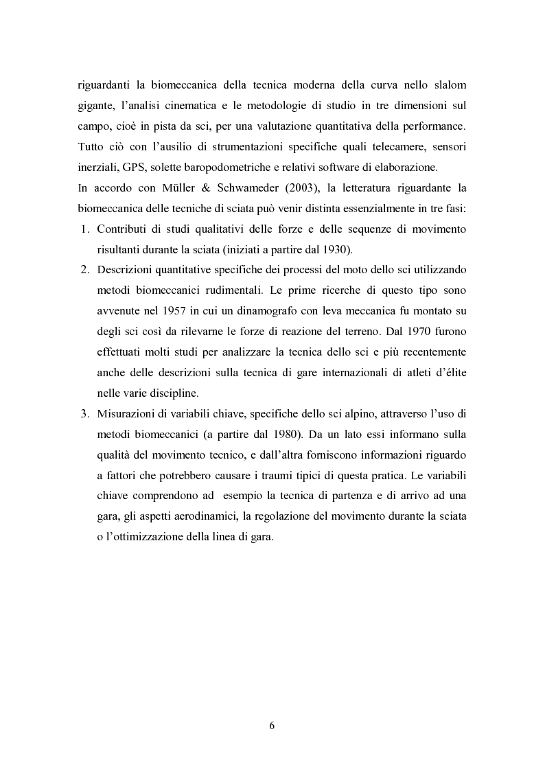Anteprima della tesi: Analisi biomeccanica della curva nello slalom gigante: Confronto tra ragazzi e atleti evoluti, Pagina 5