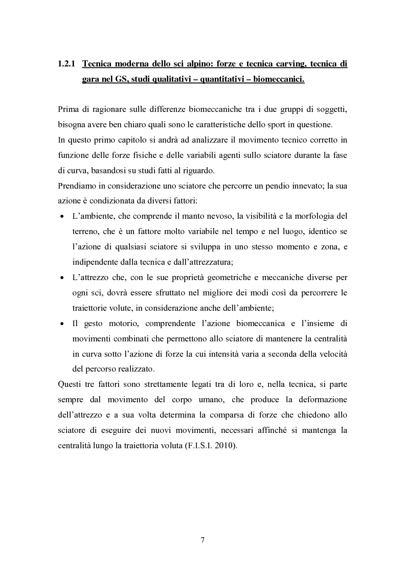 Anteprima della tesi: Analisi biomeccanica della curva nello slalom gigante: Confronto tra ragazzi e atleti evoluti, Pagina 6