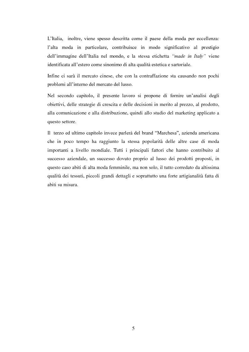 Anteprima della tesi: Marketing e strategie del ''nuovo lusso''. Il caso Marchesa, Pagina 3