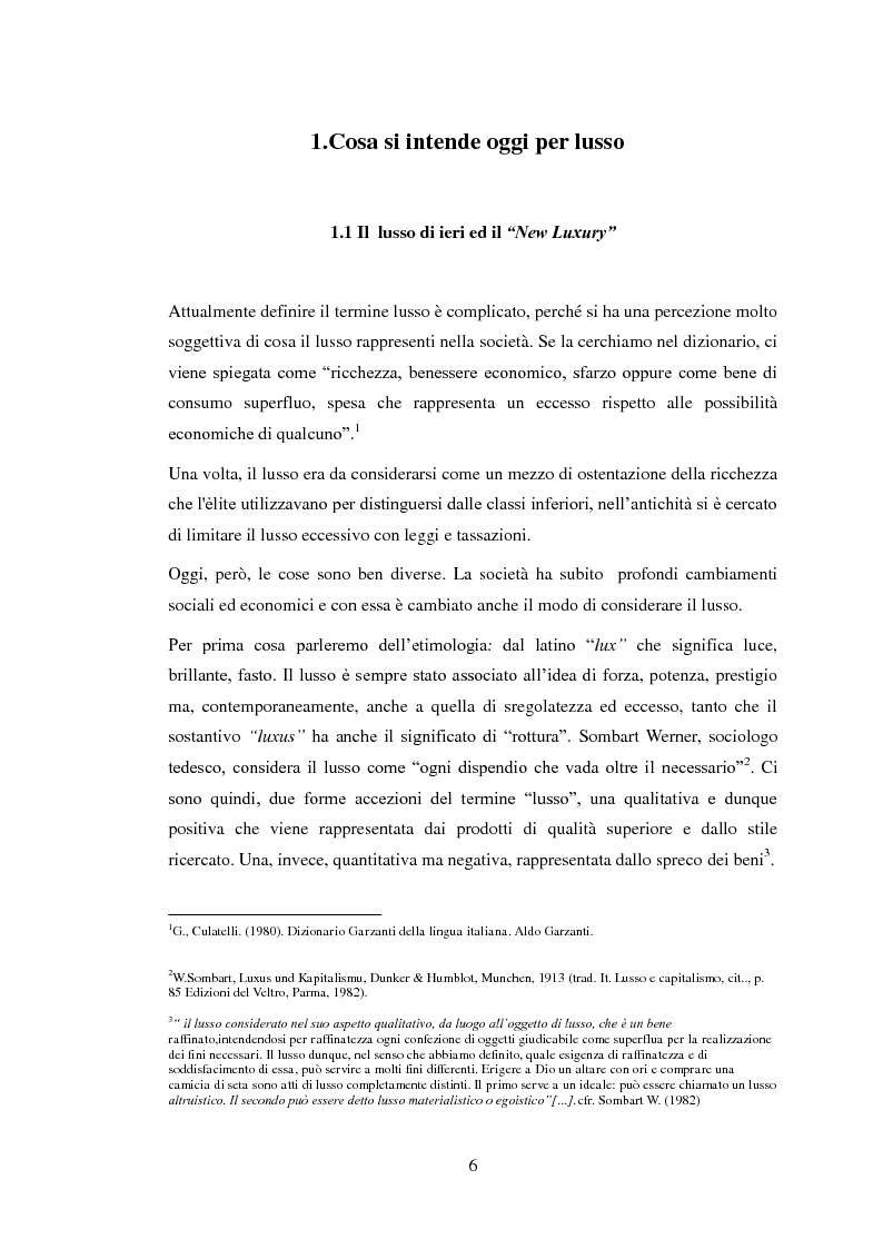 Anteprima della tesi: Marketing e strategie del ''nuovo lusso''. Il caso Marchesa, Pagina 4