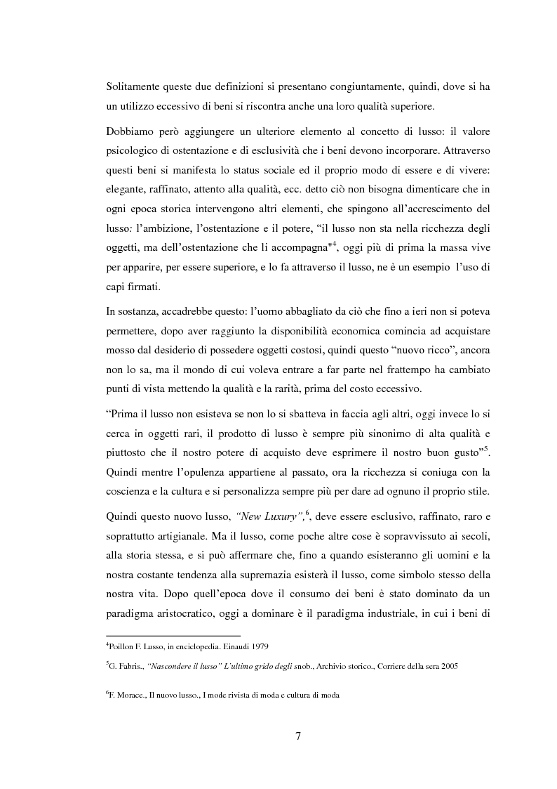 Anteprima della tesi: Marketing e strategie del ''nuovo lusso''. Il caso Marchesa, Pagina 5