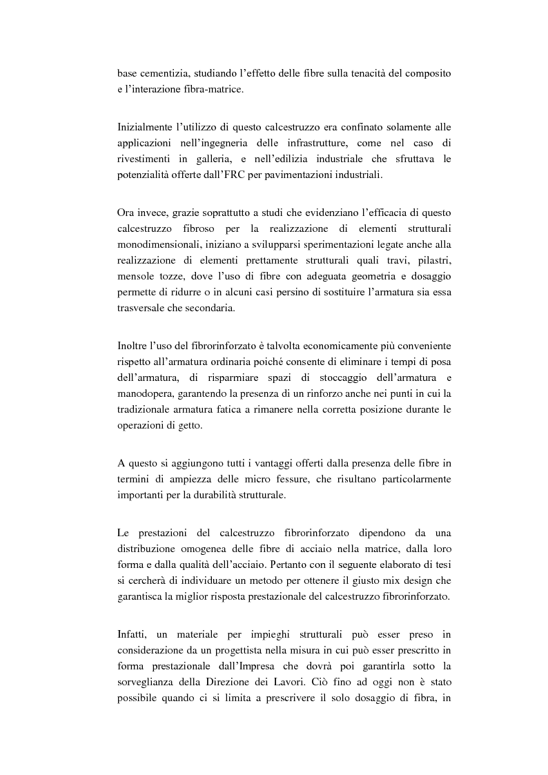 Anteprima della tesi: influenza delle fibre d'acciaio sul comportamento flessionale del calcestruzzo fibrorinforzato, Pagina 3