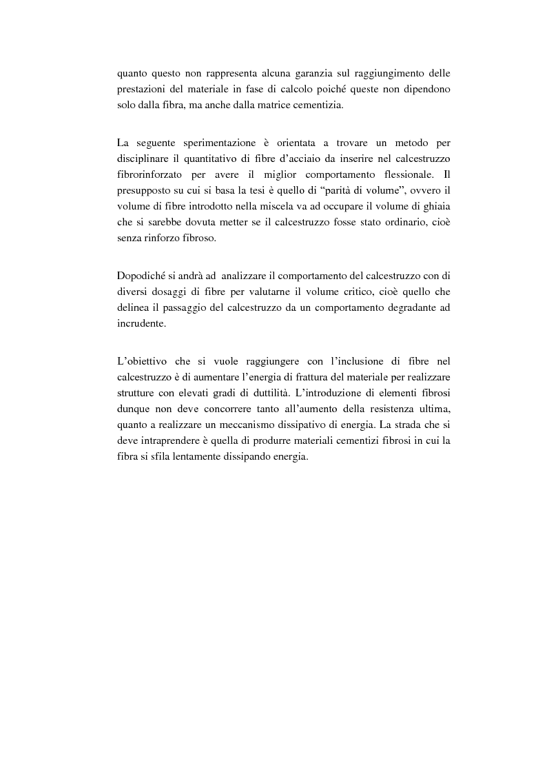 Anteprima della tesi: influenza delle fibre d'acciaio sul comportamento flessionale del calcestruzzo fibrorinforzato, Pagina 4