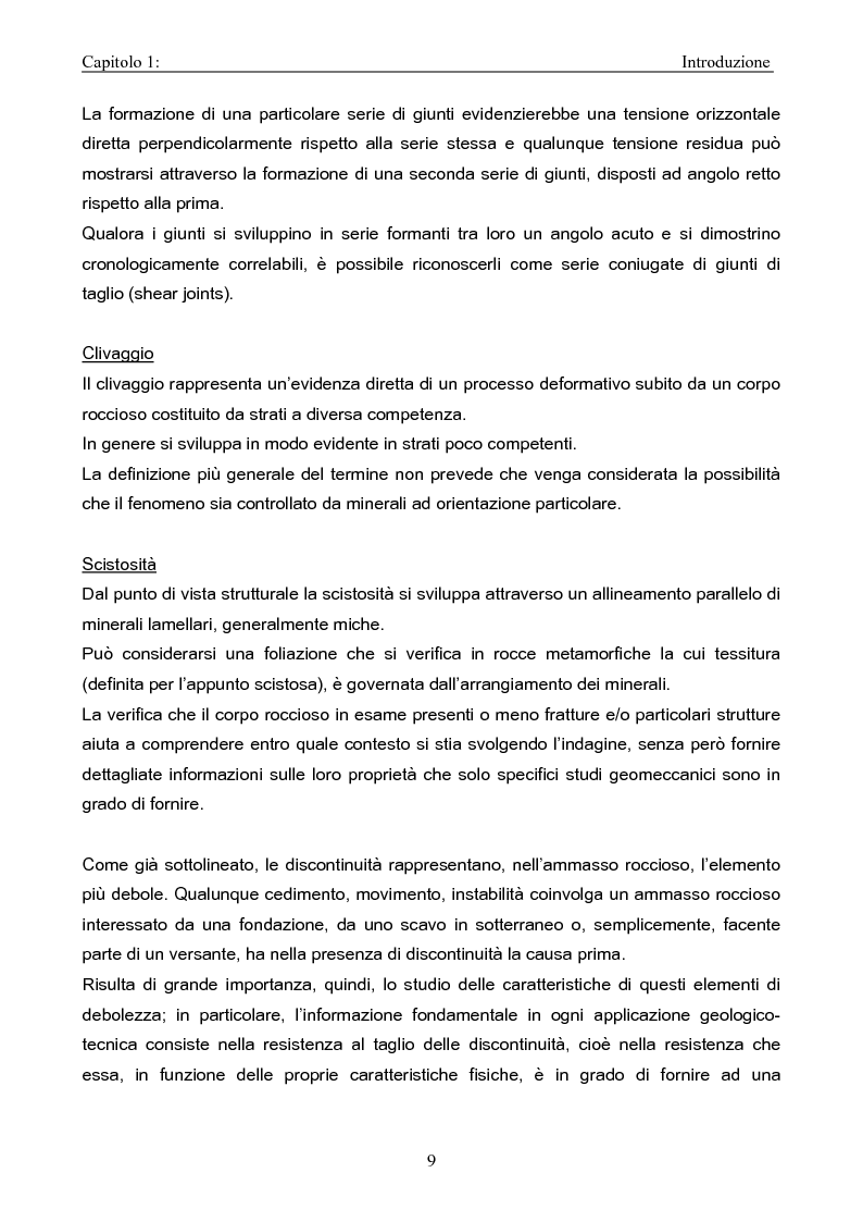 Anteprima della tesi: La classificazione degli ammassi rocciosi Geological Strength Index (GSI), Pagina 8
