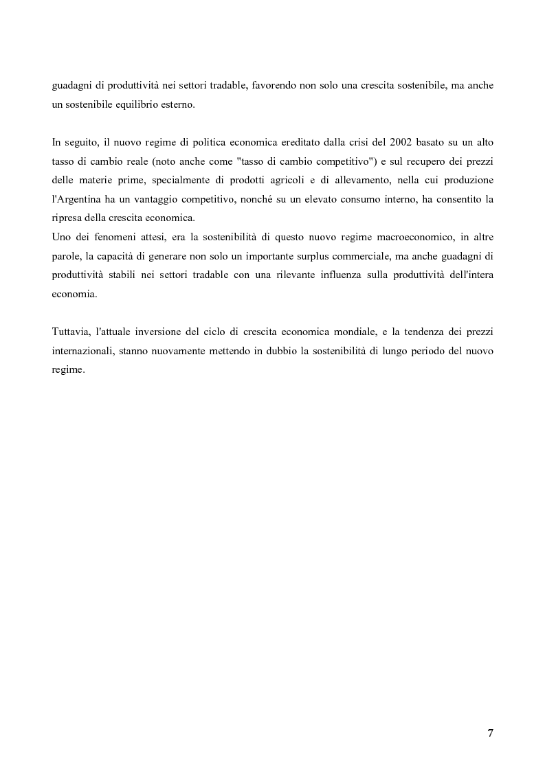 Anteprima della tesi: Determinanti della stabilità macroeconomica in Argentina: il ruolo della struttura dell’export e del tasso di cambio, Pagina 3