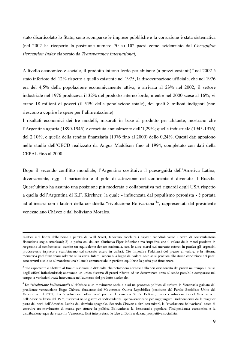 Anteprima della tesi: Determinanti della stabilità macroeconomica in Argentina: il ruolo della struttura dell’export e del tasso di cambio, Pagina 5