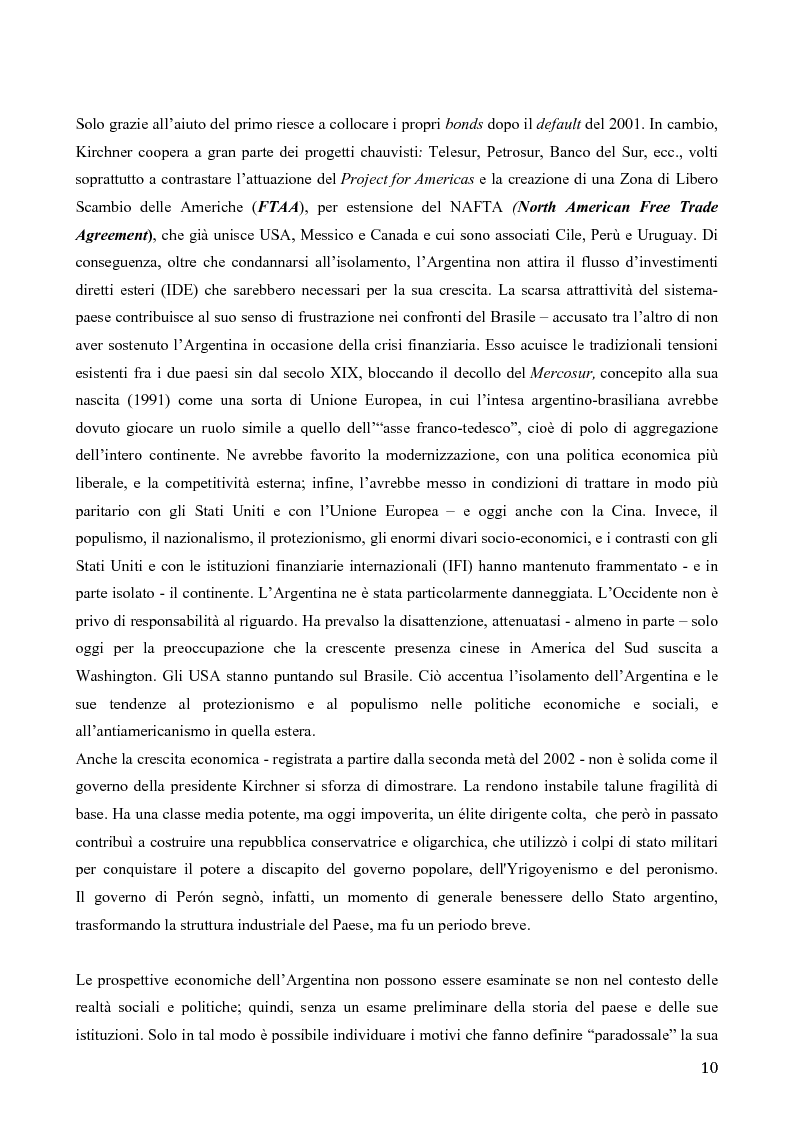 Anteprima della tesi: Determinanti della stabilità macroeconomica in Argentina: il ruolo della struttura dell’export e del tasso di cambio, Pagina 6