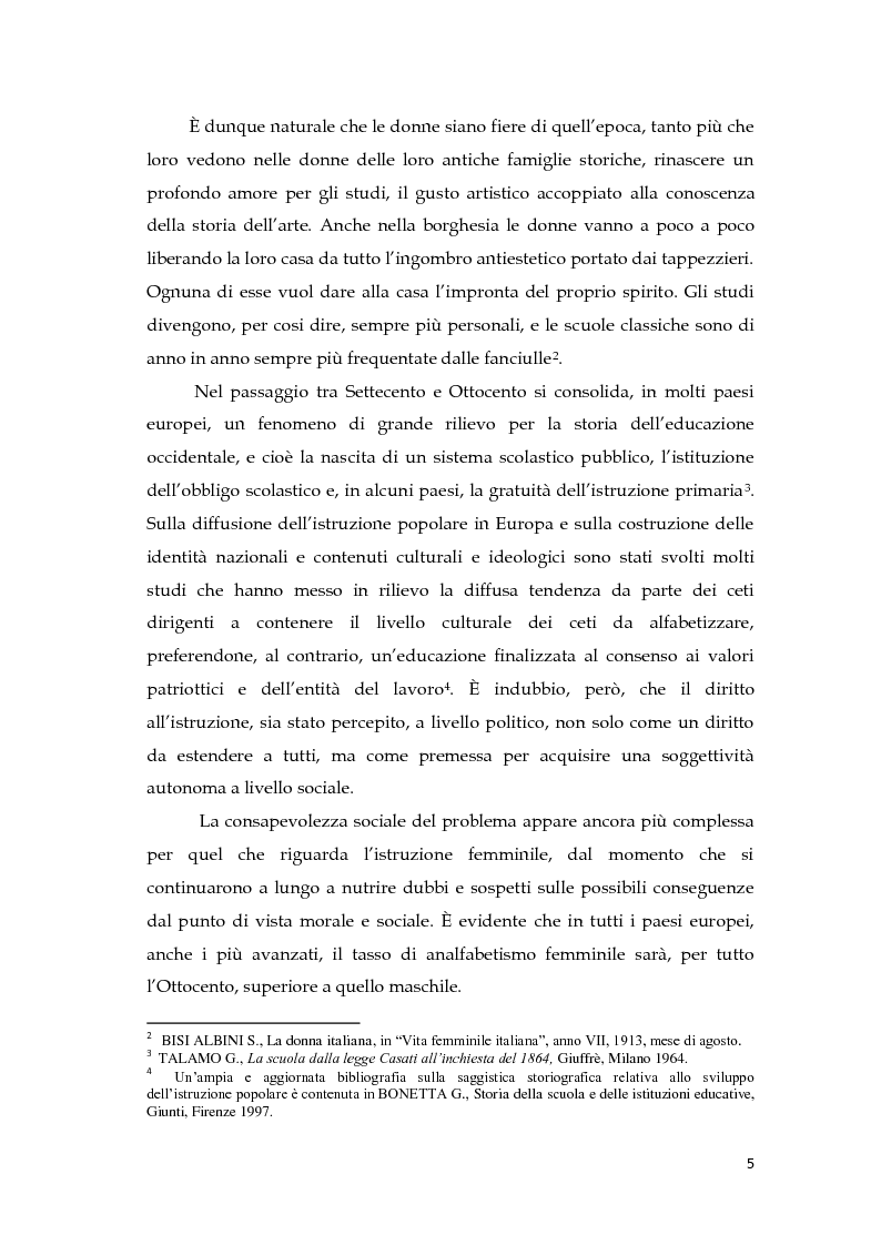 Anteprima della tesi: L'educazione della donna nelle opere di Sofia Bisi Albini, Pagina 3