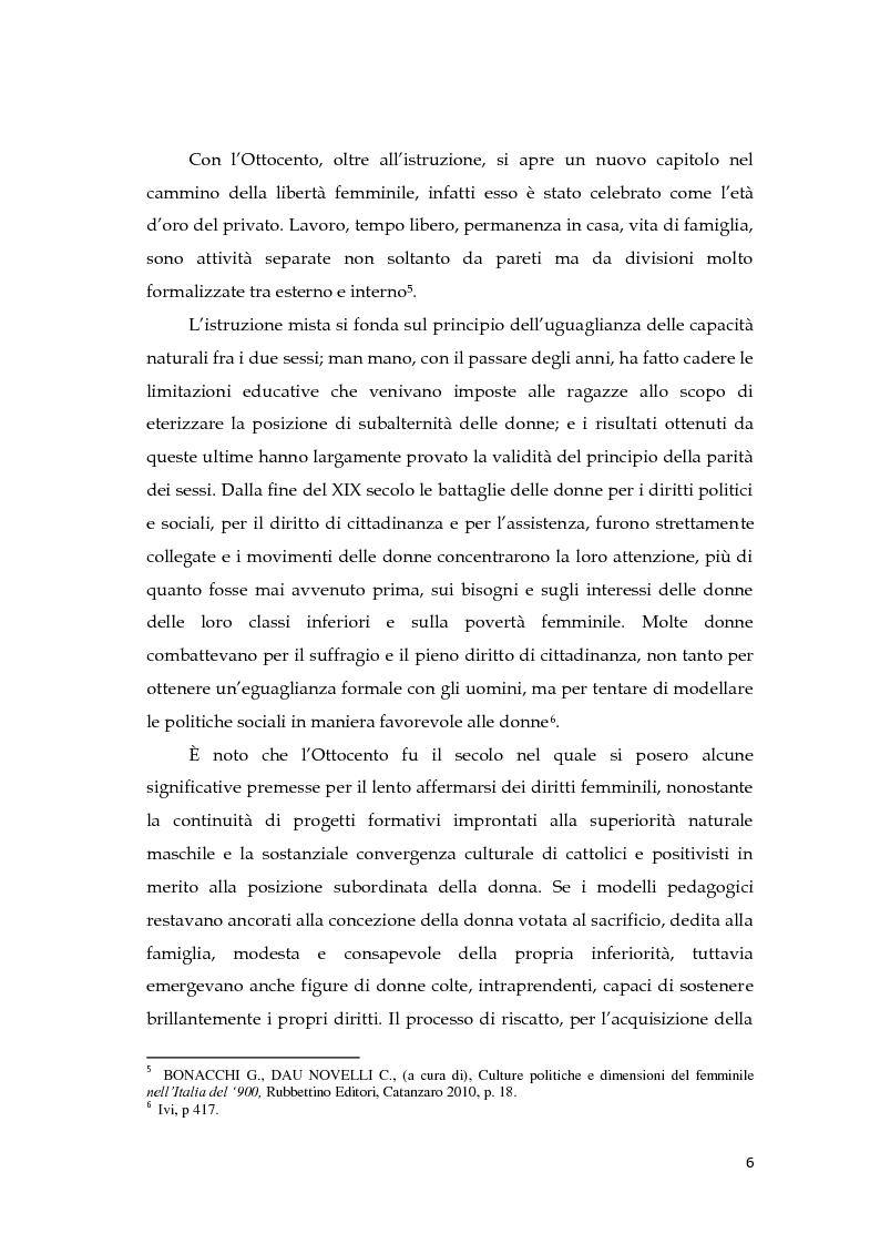 Anteprima della tesi: L'educazione della donna nelle opere di Sofia Bisi Albini, Pagina 4