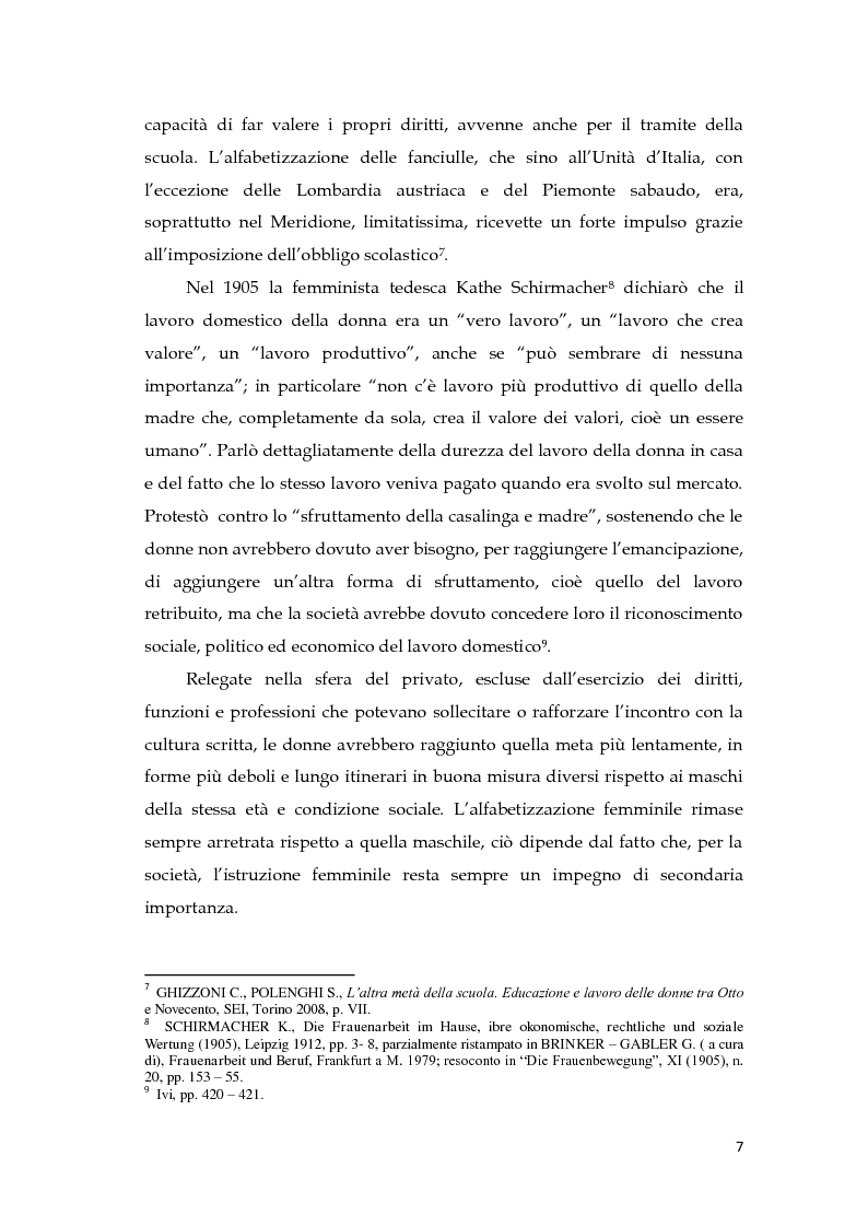 Anteprima della tesi: L'educazione della donna nelle opere di Sofia Bisi Albini, Pagina 5