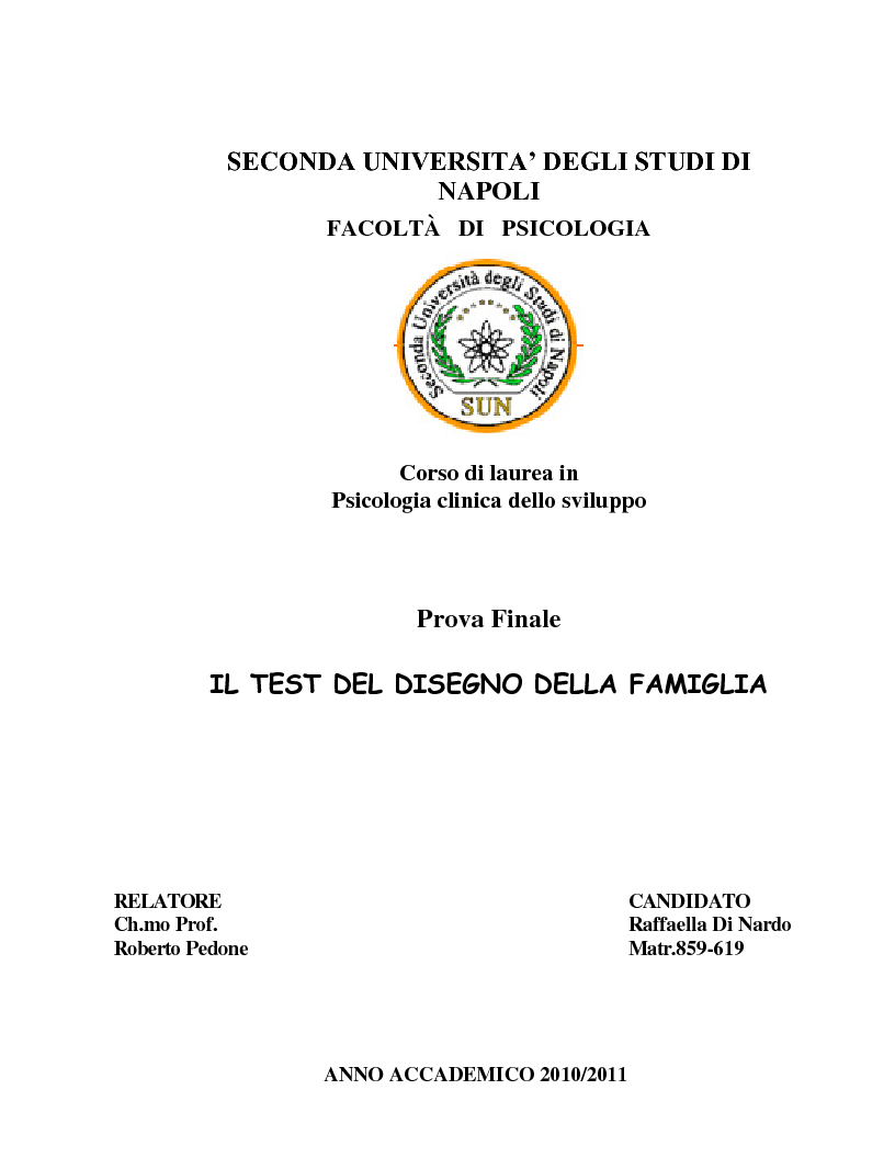 Anteprima della tesi: Il test del disegno della famiglia, Pagina 1