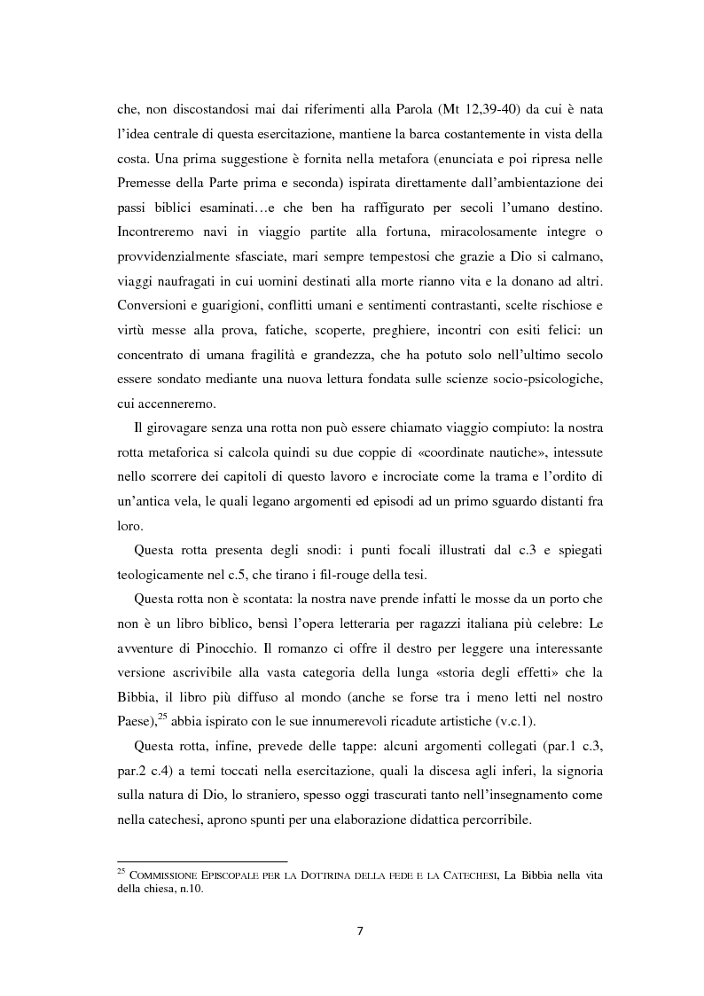 Anteprima della tesi: «Il segno di Giona» (Mt 12,39-40). Da Pinocchio a Paolo di Tarso: una simbolica della resurrezione in declinazione didattica., Pagina 8