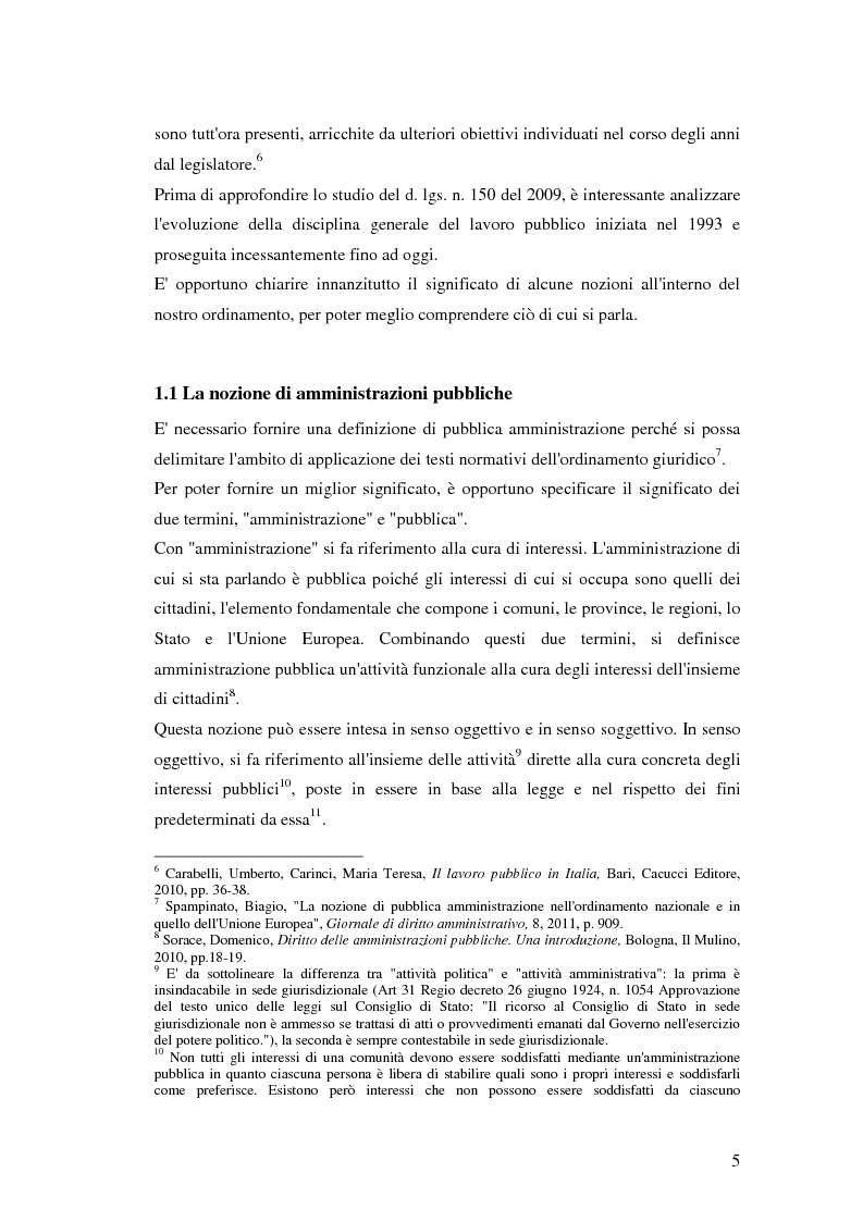 Anteprima della tesi: Le riforme del lavoro pubblico e gli enti locali: uniformità con il modello statale ed autonomia organizzativa, Pagina 6