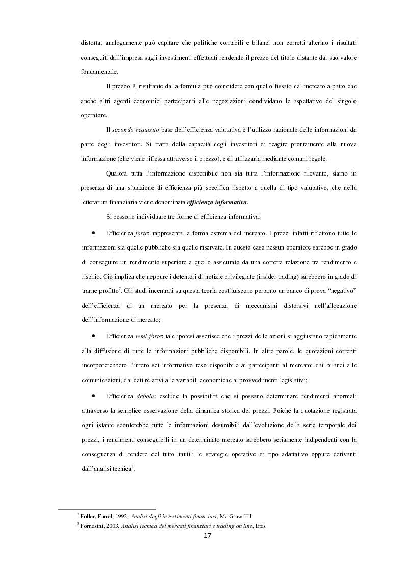 Anteprima della tesi: Studio del mercato finanziario: efficienza, analisi tecnica e il caso del Banco Popolare, Pagina 10