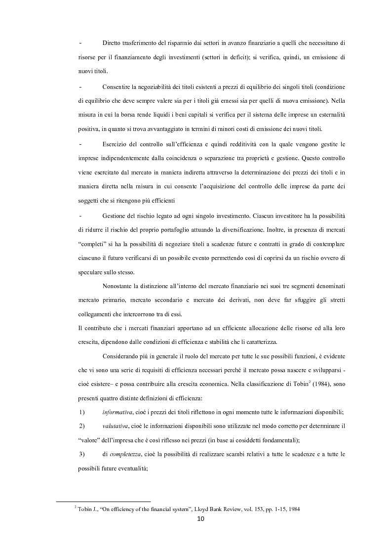 Anteprima della tesi: Studio del mercato finanziario: efficienza, analisi tecnica e il caso del Banco Popolare, Pagina 3