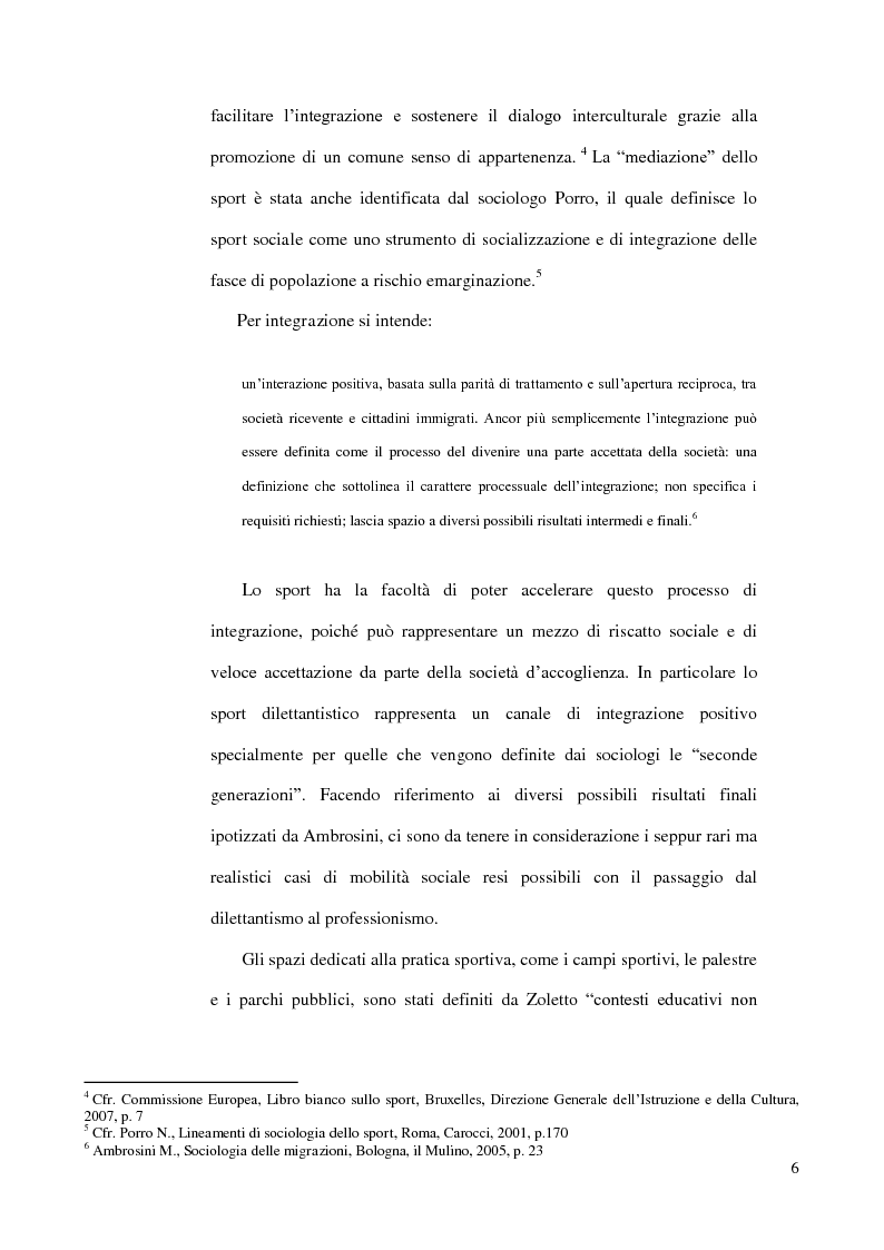 Anteprima della tesi: Sporting Mediation - Lo sport nell'integrazione culturale, Pagina 3