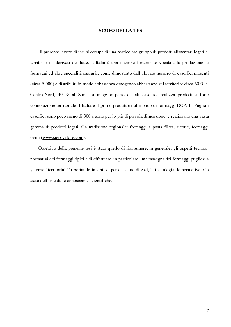 Anteprima della tesi: I formaggi tipici e tradizionali della Regione Puglia, Pagina 5