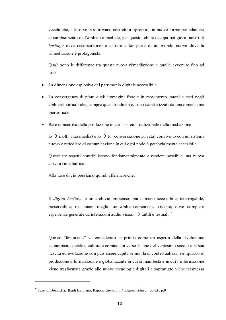 Anteprima della tesi: Digitalizzazione del patrimonio culturale e biblioteche online, Pagina 7