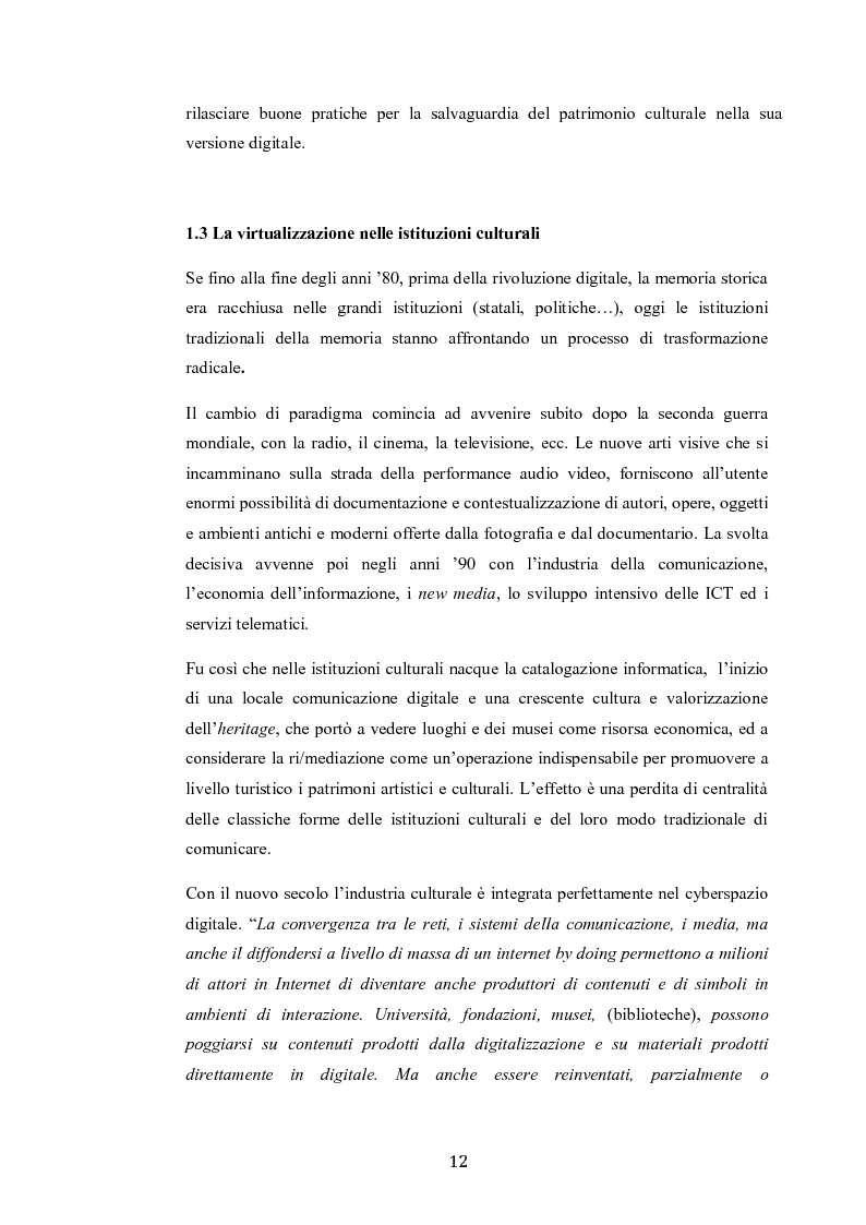 Anteprima della tesi: Digitalizzazione del patrimonio culturale e biblioteche online, Pagina 9