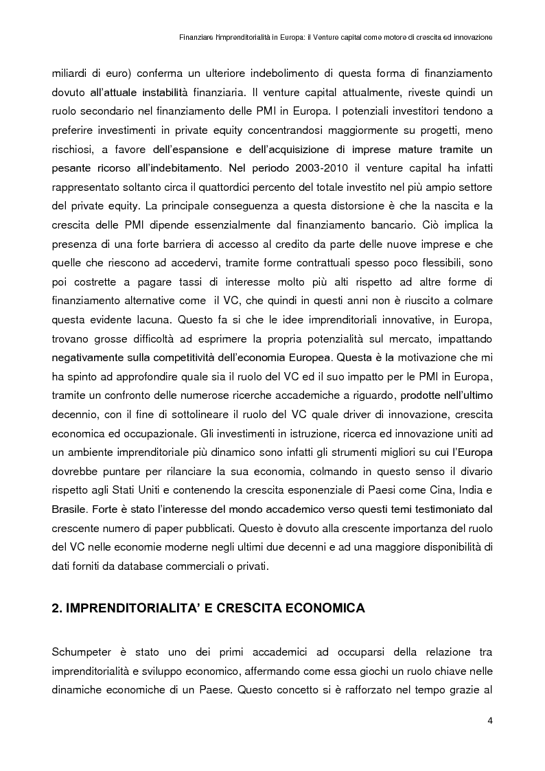 Anteprima della tesi: Finanziare l'imprenditorialità in Europa: il Venture capital come motore di crescita ed innovazione, Pagina 3