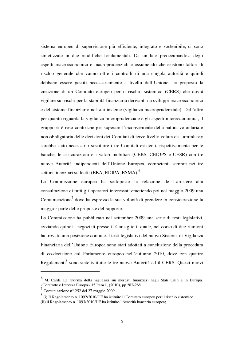 Anteprima della tesi: ESMA: La nuova Autorità europea degli strumenti finanziari e dei mercati, Pagina 4