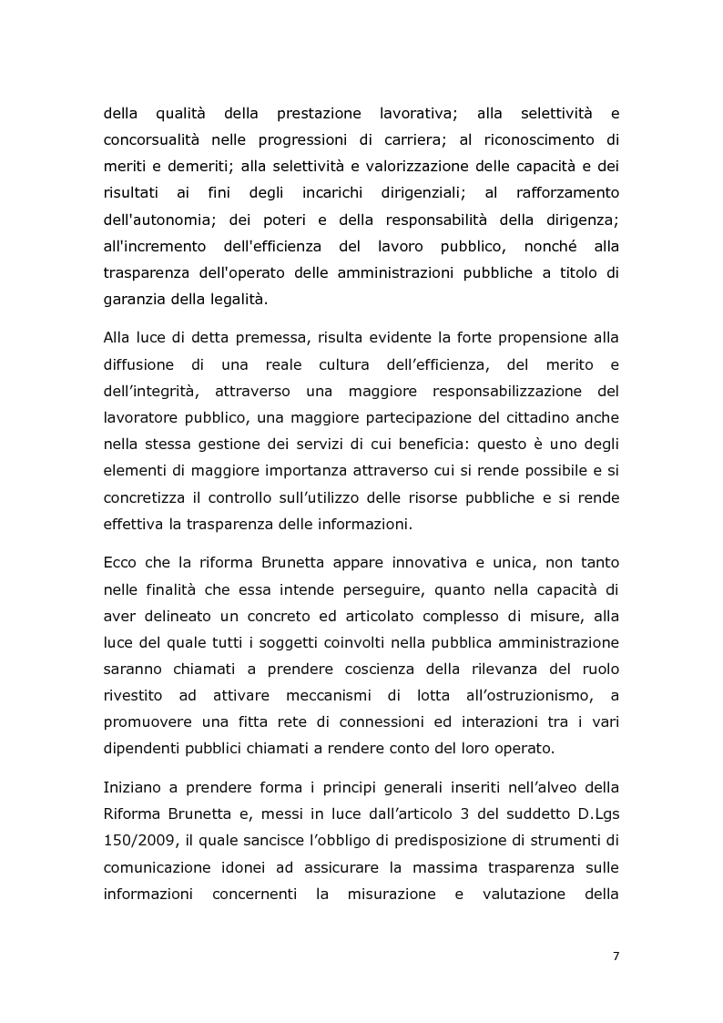 Anteprima della tesi: La relazione sulla performance. Il diritto del lavoro del pubblico impiego dopo la cd. riforma Brunetta, Pagina 3