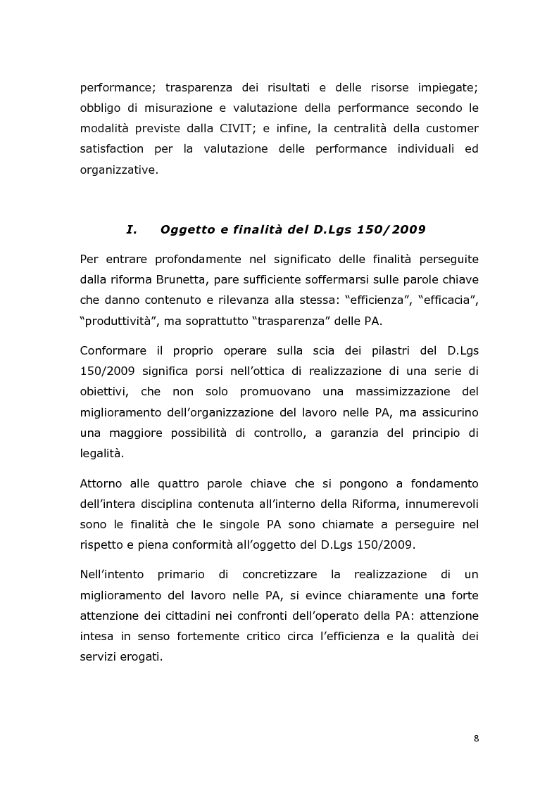 Anteprima della tesi: La relazione sulla performance. Il diritto del lavoro del pubblico impiego dopo la cd. riforma Brunetta, Pagina 4