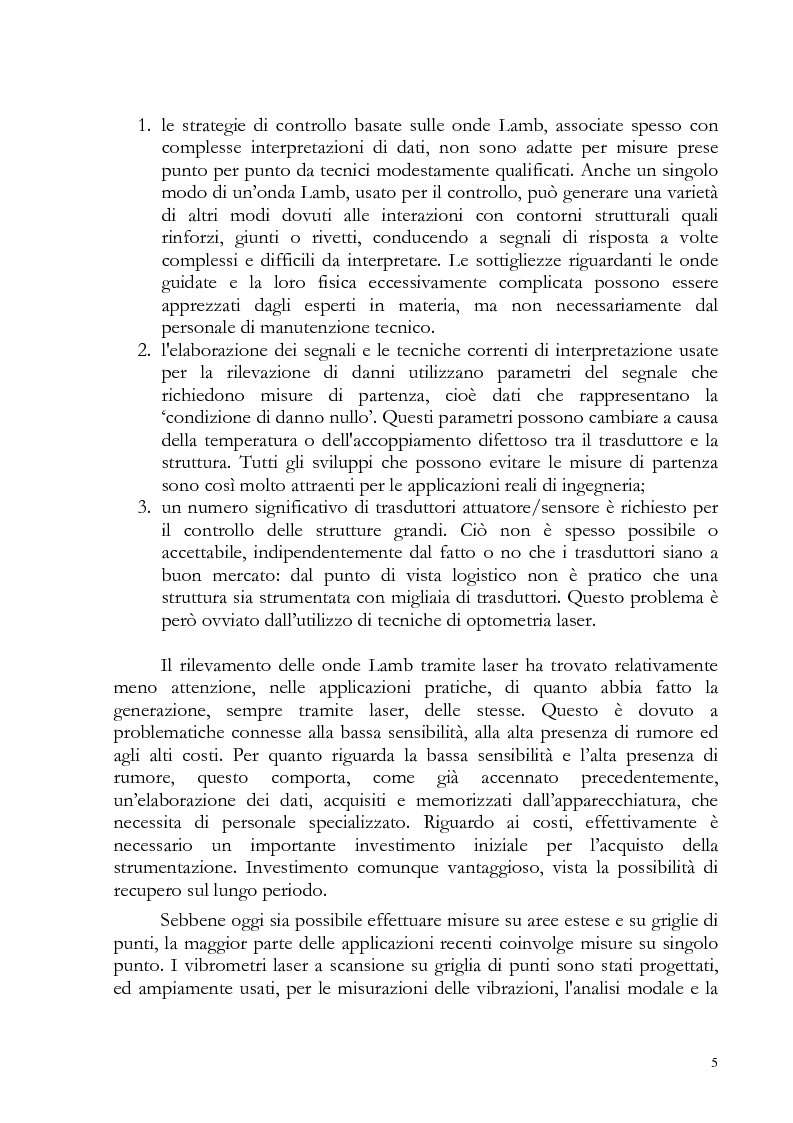 Anteprima della tesi: Monitoraggio Strutturale (SHM) mediante Vibrometria Laser: allestimento del Set-Up sperimentale e prime rilevazioni di danno tramite utilizzo di Onde Ultrasoniche (Onde Lamb), Pagina 3