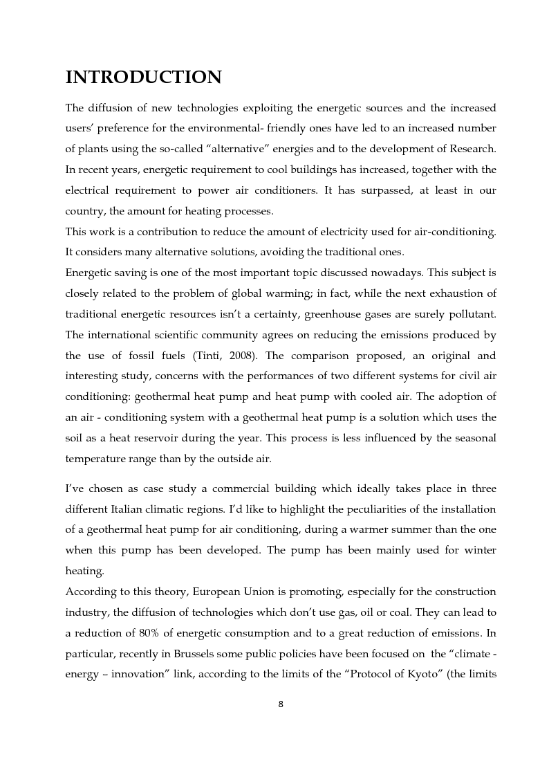 Anteprima della tesi: Thermodinamic and Economic Analysis of Geothermal Heat Pumps for Civil Air-Conditioning, Pagina 3