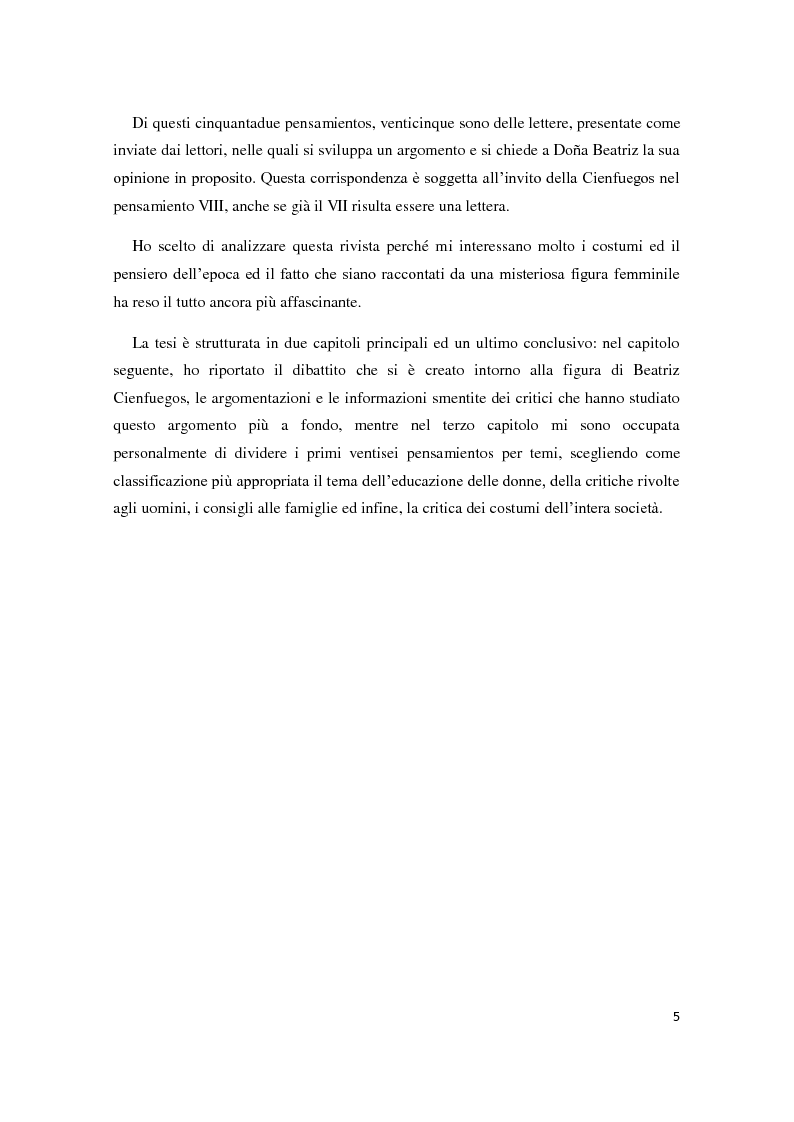 Anteprima della tesi: Beatriz Cienfuegos e la ''Pensadora Gaditana'', Pagina 3