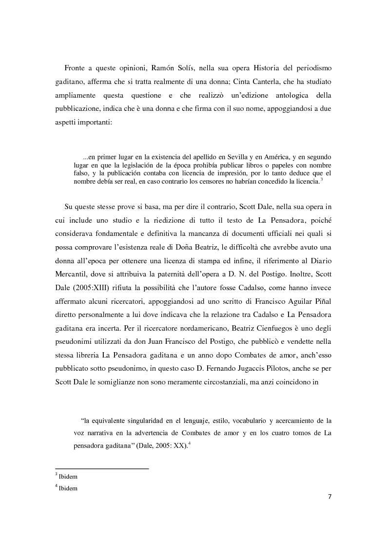 Anteprima della tesi: Beatriz Cienfuegos e la ''Pensadora Gaditana'', Pagina 5