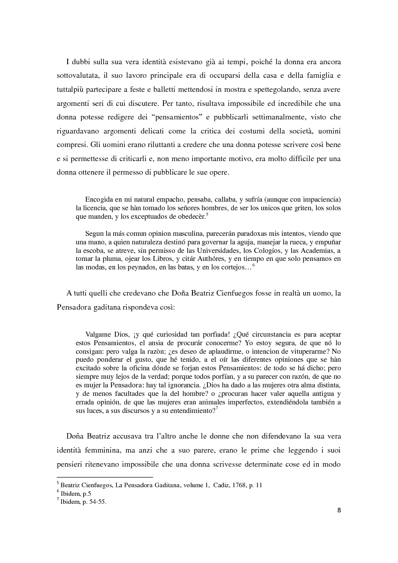 Anteprima della tesi: Beatriz Cienfuegos e la ''Pensadora Gaditana'', Pagina 6
