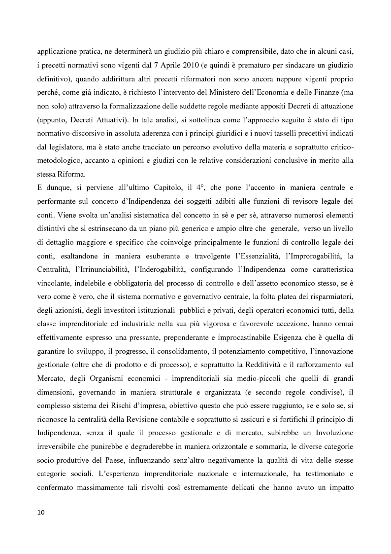 Anteprima della tesi: Indipendenza e Conflitto di Interessi nella Revisione Legale dei conti: Qualità ed Evoluzione della funzione del revisore alla luce delle recenti riforme., Pagina 8