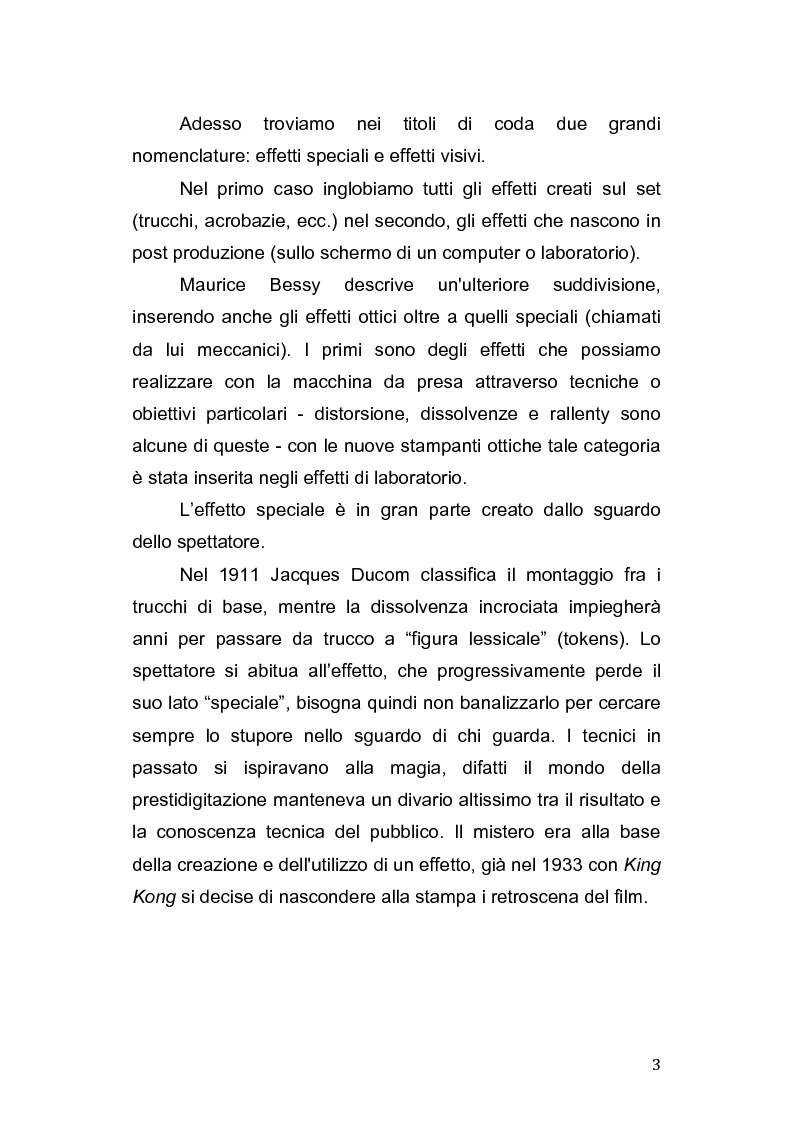 Anteprima della tesi: Compositing - Effetti Speciali. Reale o Virtuale, Pagina 4