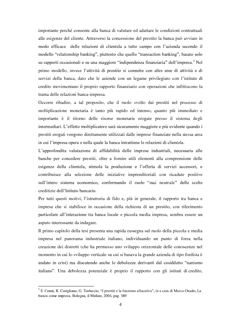 Anteprima della tesi: Il credito alle PMI nel sistema economico: il processo dell’istruttoria di fido, Pagina 3