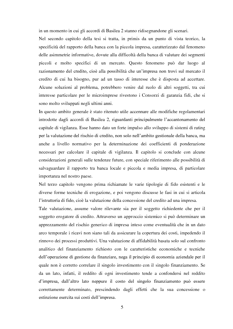 Anteprima della tesi: Il credito alle PMI nel sistema economico: il processo dell’istruttoria di fido, Pagina 4