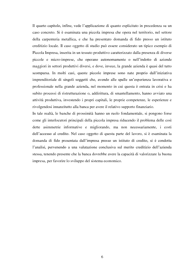Anteprima della tesi: Il credito alle PMI nel sistema economico: il processo dell’istruttoria di fido, Pagina 5