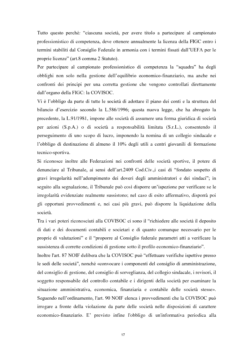 Estratto dalla tesi: Fair Play Finanziario: compagno di squadra o avversario ostico?
