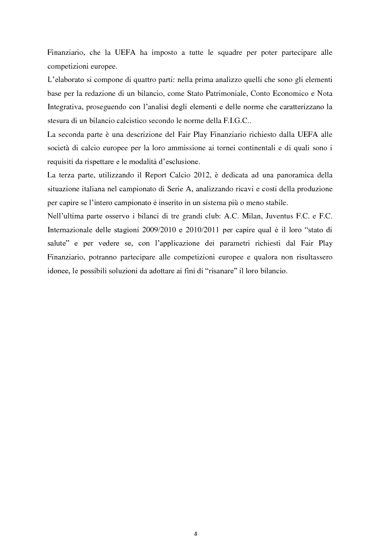 Anteprima della tesi: Fair Play Finanziario: compagno di squadra o avversario ostico?, Pagina 3