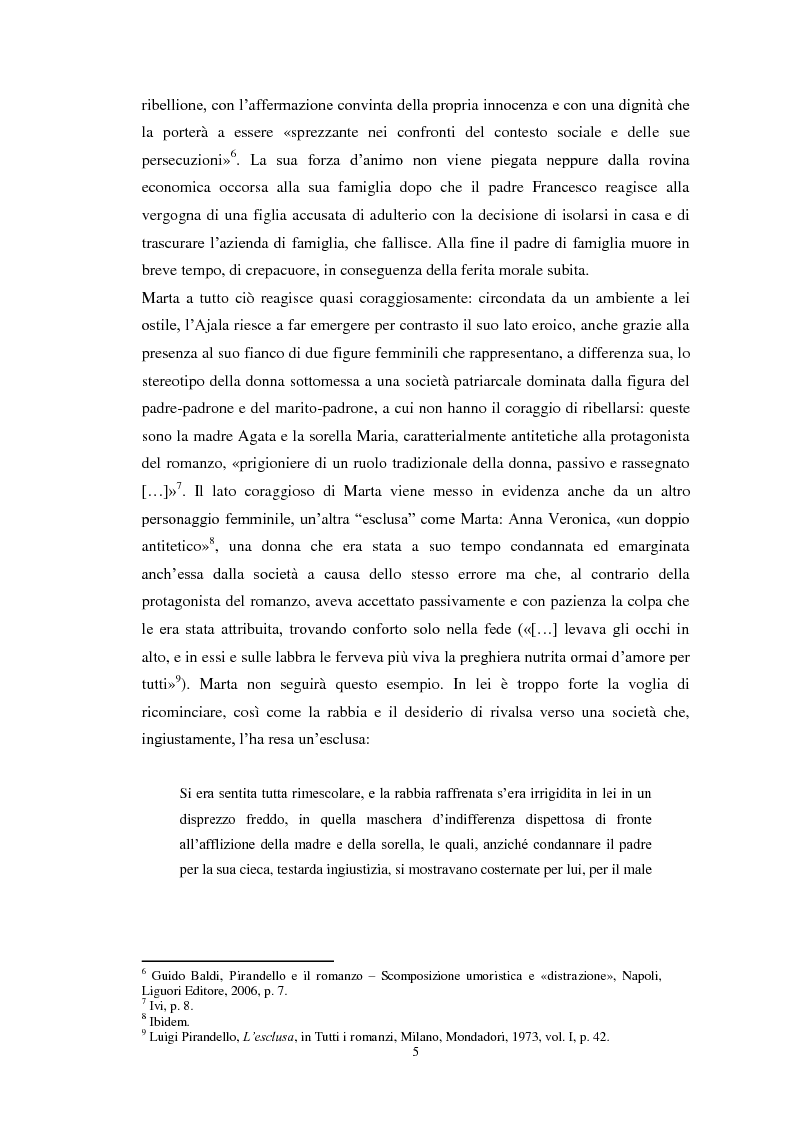 Anteprima della tesi: Le figure femminili nei romanzi di Luigi Pirandello, Pagina 6