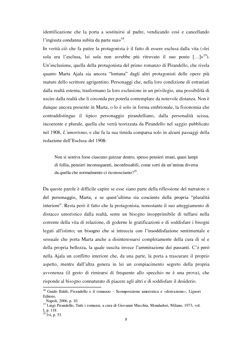 Anteprima della tesi: Le figure femminili nei romanzi di Luigi Pirandello, Pagina 9