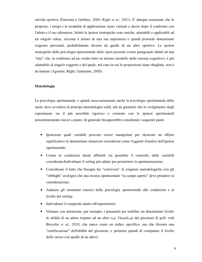 Anteprima della tesi: Applicazione di un modello prestazionale visuo – spaziale al calcio di punizione nel rugby, Pagina 4