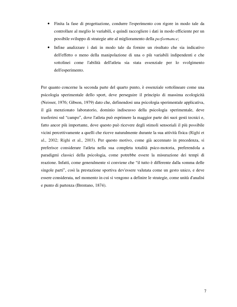 Anteprima della tesi: Applicazione di un modello prestazionale visuo – spaziale al calcio di punizione nel rugby, Pagina 5