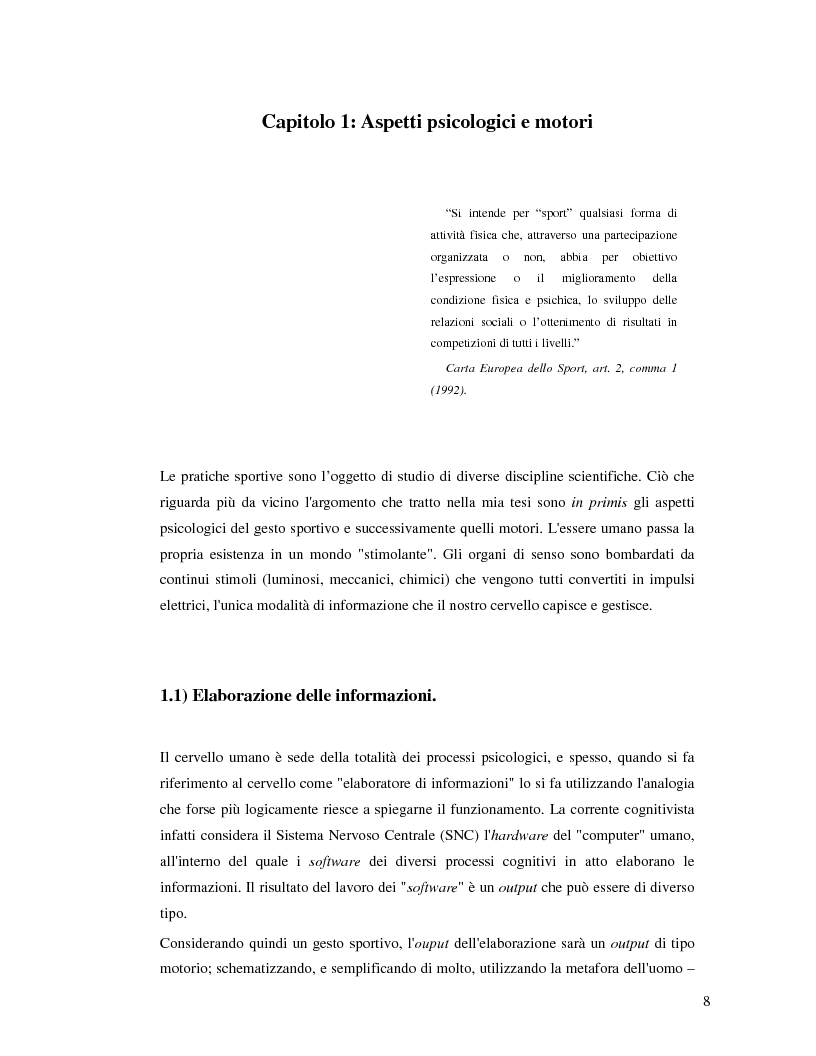 Anteprima della tesi: Applicazione di un modello prestazionale visuo – spaziale al calcio di punizione nel rugby, Pagina 6