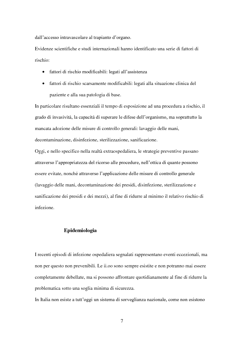 Anteprima della tesi: Infezioni Correlate alle Pratiche Assistenziali, ruolo del Coordinatore delle Professioni Sanitarie nella formazione del personale dei servizi d'emergenza, Pagina 5