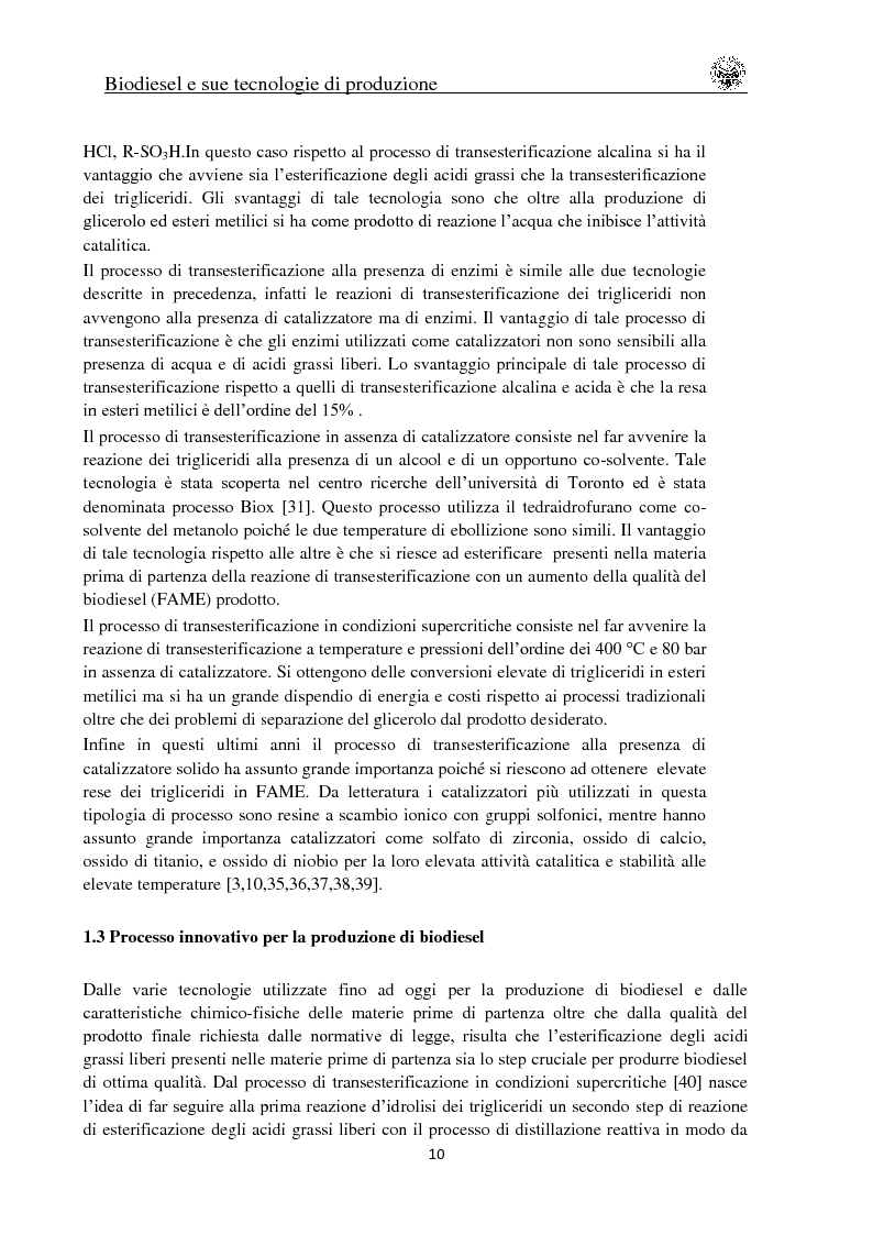 Anteprima della tesi: Distillazione reattiva per produzione di biodiesel, Pagina 11