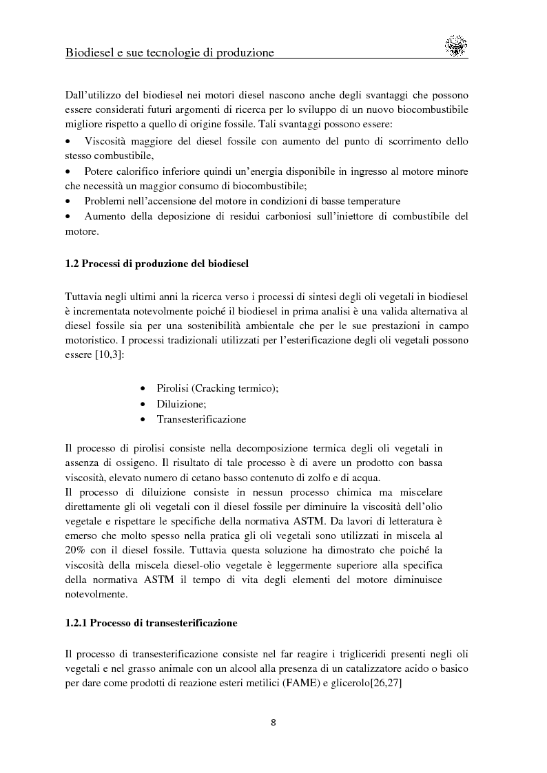 Anteprima della tesi: Distillazione reattiva per produzione di biodiesel, Pagina 9